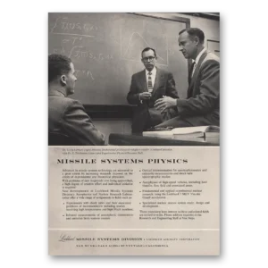 1956 Lockheed Missile Systems Print Ad | Physics