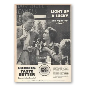 1956 Lucky Strike Cigarettes Print Ad | Light Up