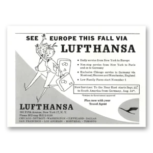 1956 Lufthansa German Airlines Print Ad | See Europe