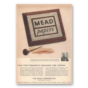 1956 Mead Papers Print Ad | Fine Craftsmanship