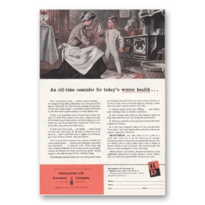 1956 Metropolitan Life Insurance Print Ad | Winter Health