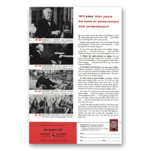 1956 Metropolitan Life Insurance Print Ad | Thomas Edison
