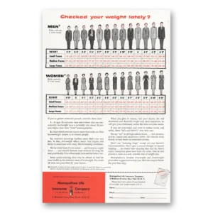 1956 Metropolitan Life Insurance Print Ad | Checked Weight