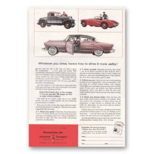 1956 Metropolitan Life Insurance Print Ad | Whatever You Drive