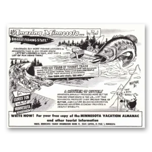 1956 Minnesota Print Ad | Biggest Fishing State
