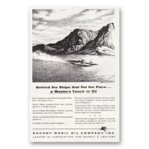 1956 Socony Mobil Oil Print Ad | Behind Ships
