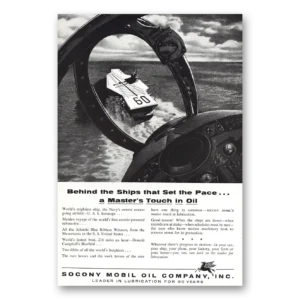 1956 Socony Mobil Oil Print Ad | Uss Saratoga