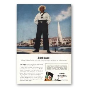 1956 Moore McCormack Lines Print Ad | Barbados