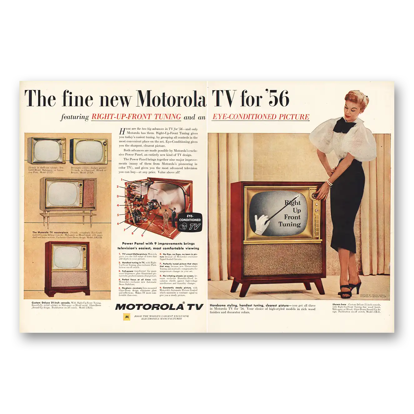 1956 Motorola Television Print Ad | Tv For 56