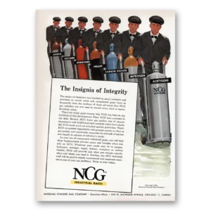 1956 National Cylinder Gas Print Ad | Insignia Of Integrity