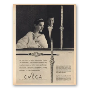 1956 Omega Watch Print Ad | Incomparable Tribute