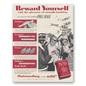 1956 Pall Mall Cigarettes Print Ad | Reward Yourself