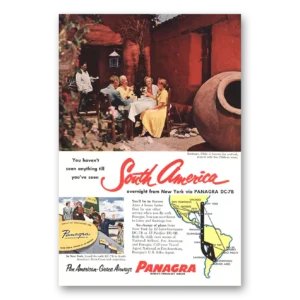 1956 Panagra Airlines Print Ad | Santiago Chile