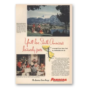 1956 Panagra Airlines Print Ad | Leisurely Pace