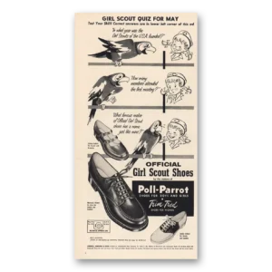 1956 Poll Parrot Shoes Print Ad | Girl Scout