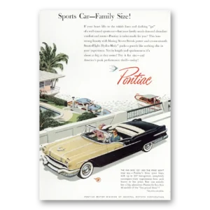 1956 Pontiac Convertible Print Ad | Sports Car