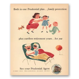 1956 Prudential Insurance Print Ad | Family Protection