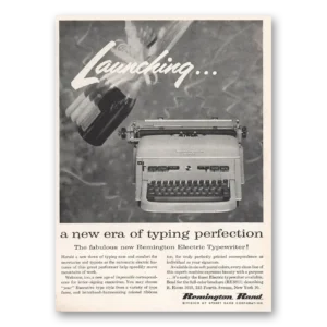 1956 Remington Typewriter Print Ad | Typing Perfection
