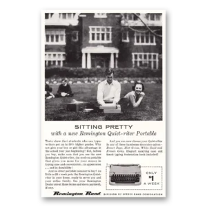 1956 Remington Typewriter Print Ad | Quiet Riter