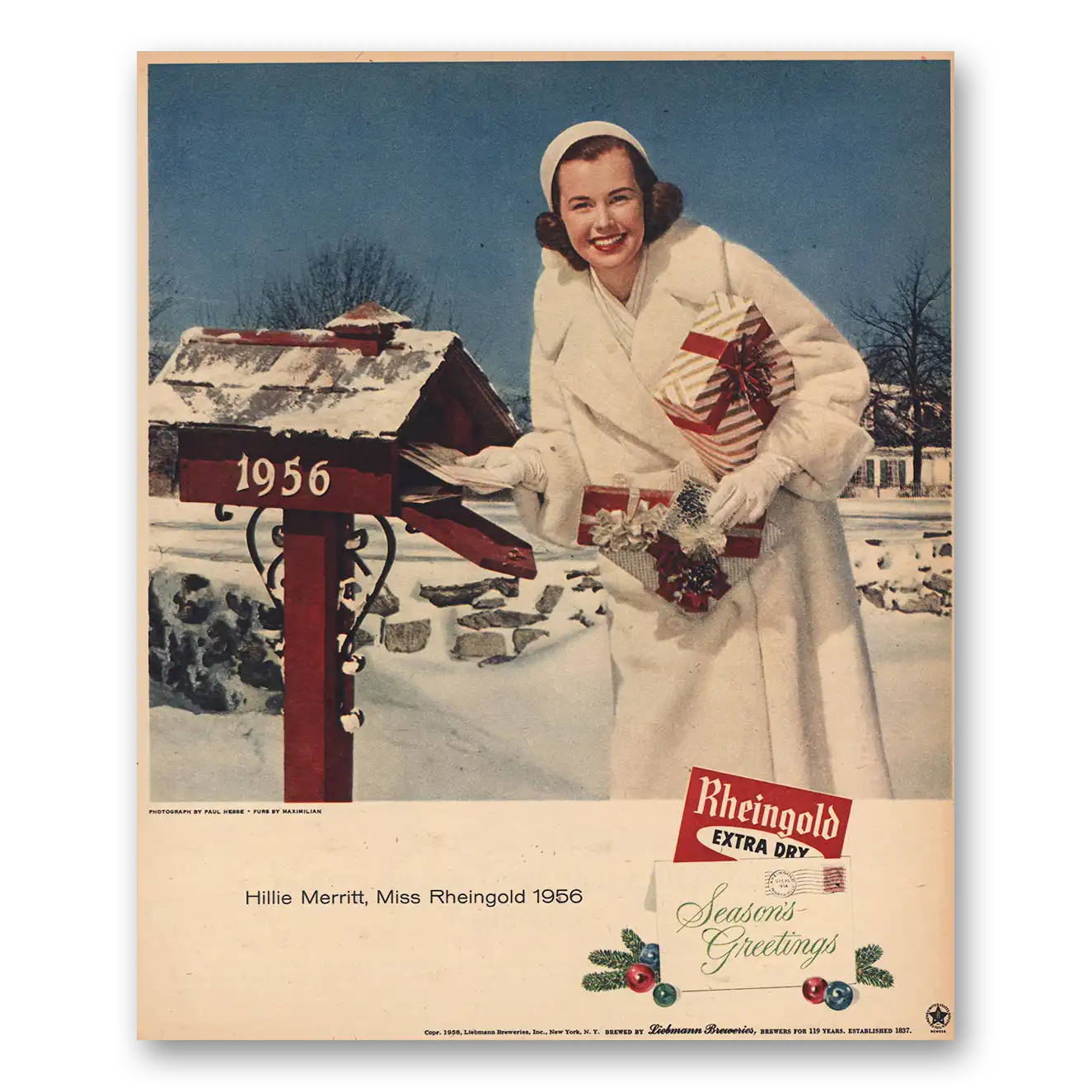 1956 Rheingold Beer Print Ad | Rheingold Beer