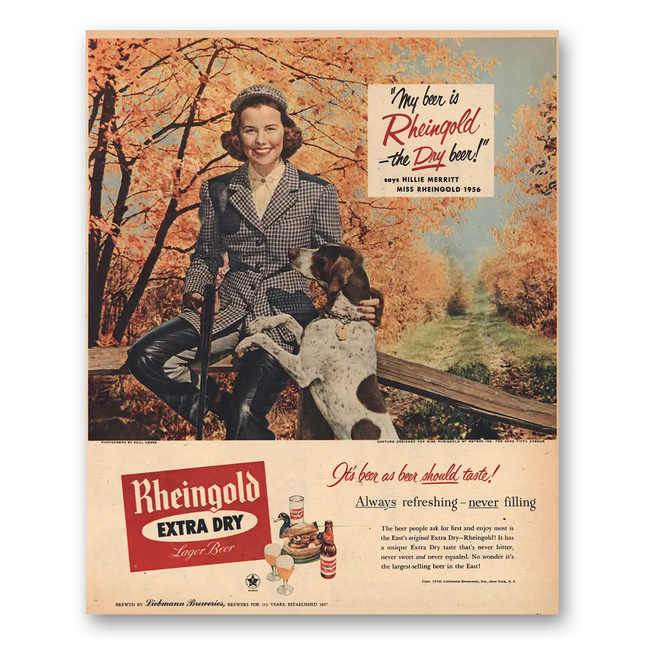 1956 Rheingold Beer Print Ad | Print Ad