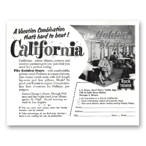 1956 Rock Island Lines Print Ad | Golden State