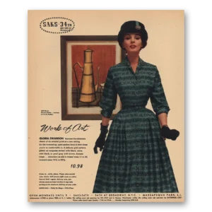 1956 Saks 34th Print Ad | Work Art