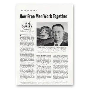 1956 Santa Fe Railway Print Ad | F G Gurley