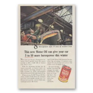 1956 Shell Motor Oil Print Ad | More Horsepower