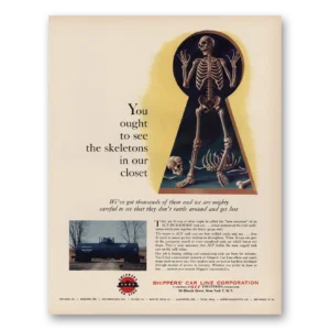 1956 Shippers Car Line Print Ad | Skeletons