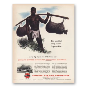 1956 Shippers Car Line Print Ad | Goat Skins