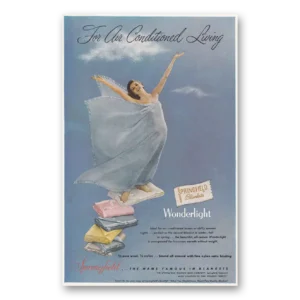 1956 Springfield Blankets Print Ad | Blankets Wonderlight