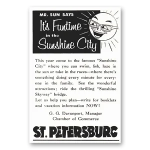 1956 St Petersburg Florida Print Ad | Sunshine City