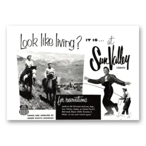 1956 Union Pacific Railroad Print Ad | Sun Valley