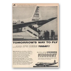 1956 Vickers Viscount Turbo Prop Print Ad | Tomorrows Way