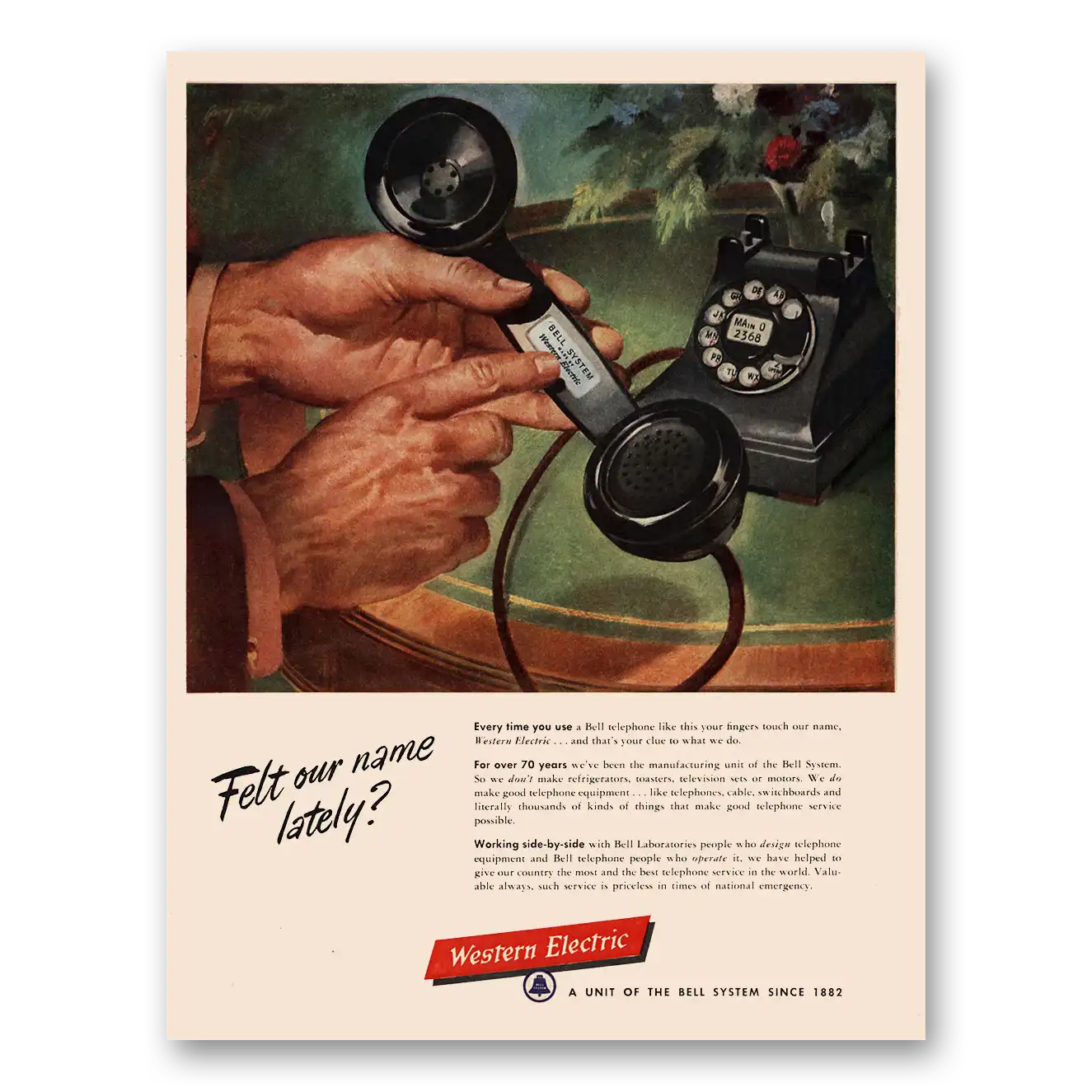 1956 Western Electric Print Ad | Name Lately