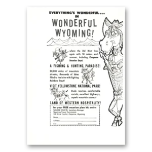 1956 Wyoming Print Ad | Wonderful Old West