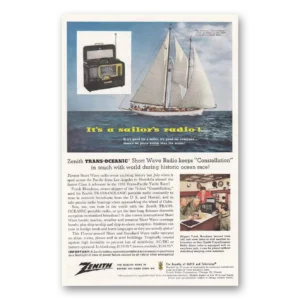 1956 Zenith Radio Print Ad | Sailors Radio