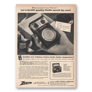 1956 Zenith Radio Print Ad | Pocket Radio