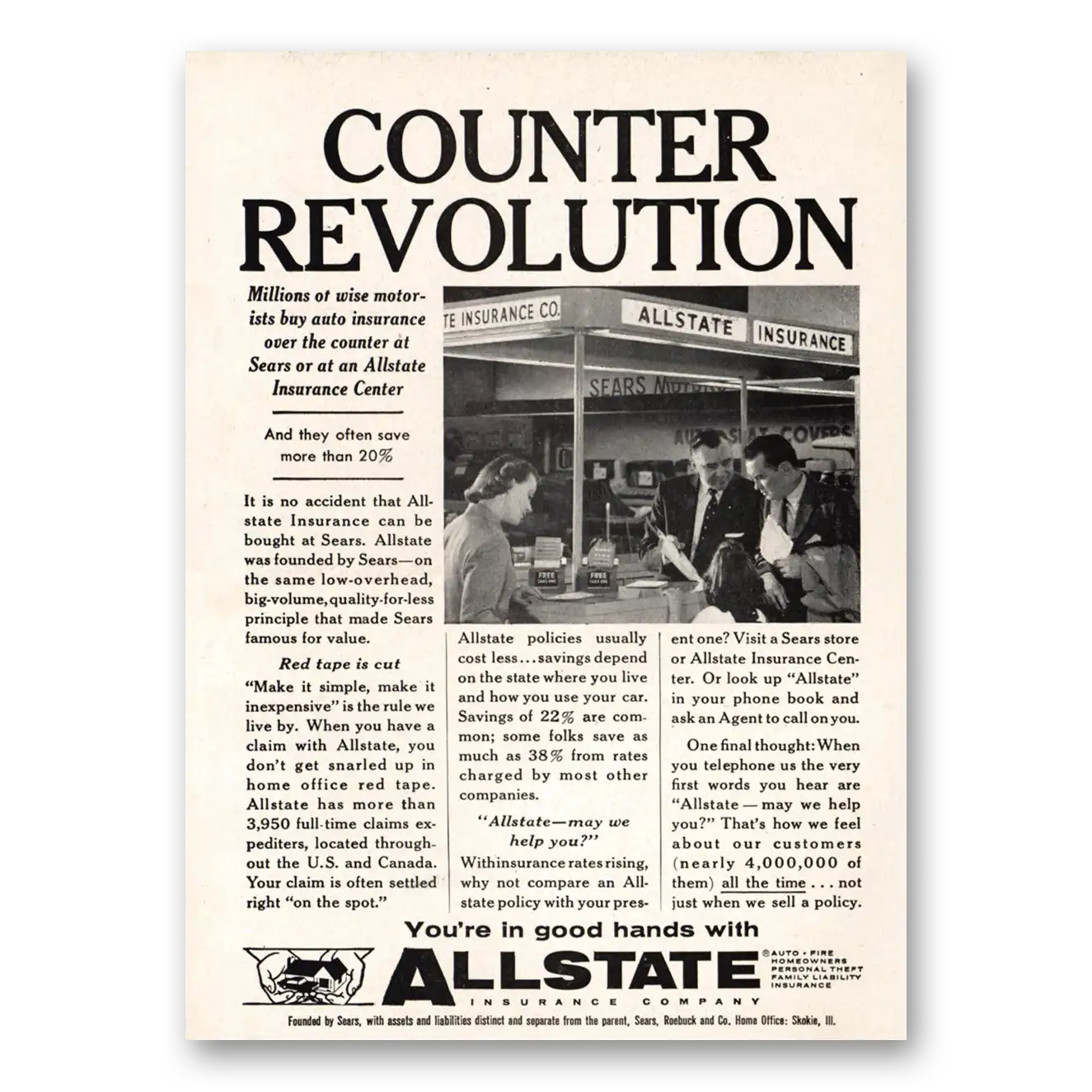 1957 Allstate Insurance Print Ad | Counter Revolution