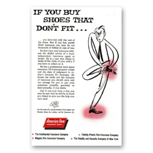 1957 America Fore Insurance Print Ad | Buy Shoes