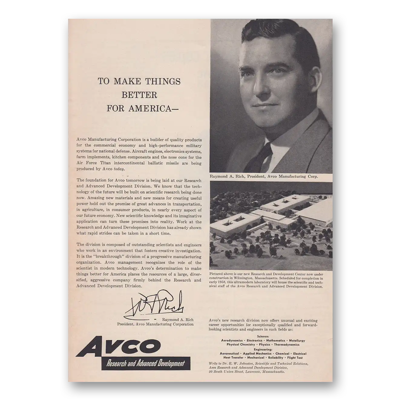 1957 Avco Print Ad | Better