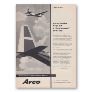 1957 Avco Crosley Print Ad | Quartermaster