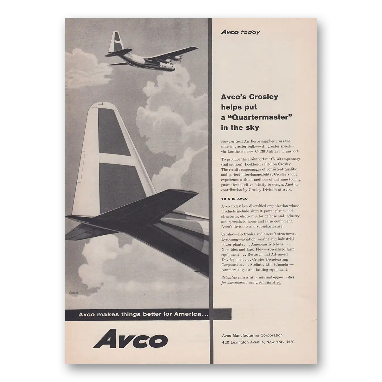 1957 Avco Crosley Print Ad | Quartermaster