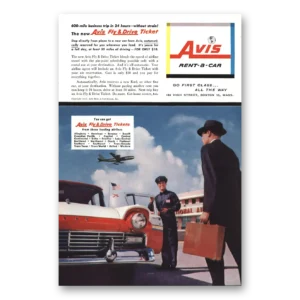 1957 Avis Rent a Car Print Ad | Business Trip
