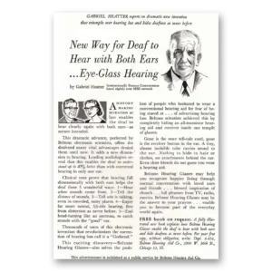 1957 Beltone Hearing Aid Print Ad | Gabriel Heatter