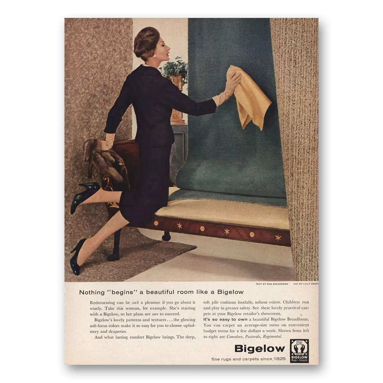 1957 Bigelow Carpet Print Ad | Beautiful Room