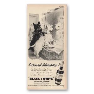 1957 Black and White Scotch Print Ad | Admiration