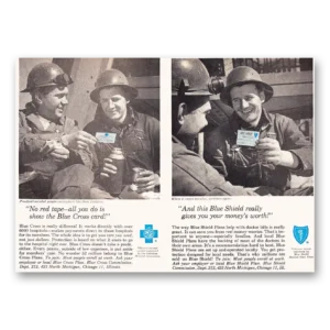 1957 Blue Cross Insurance Print Ad | No Red Tape