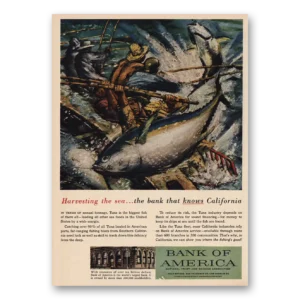 1957 Bank of America Print Ad | Harvesting Sea